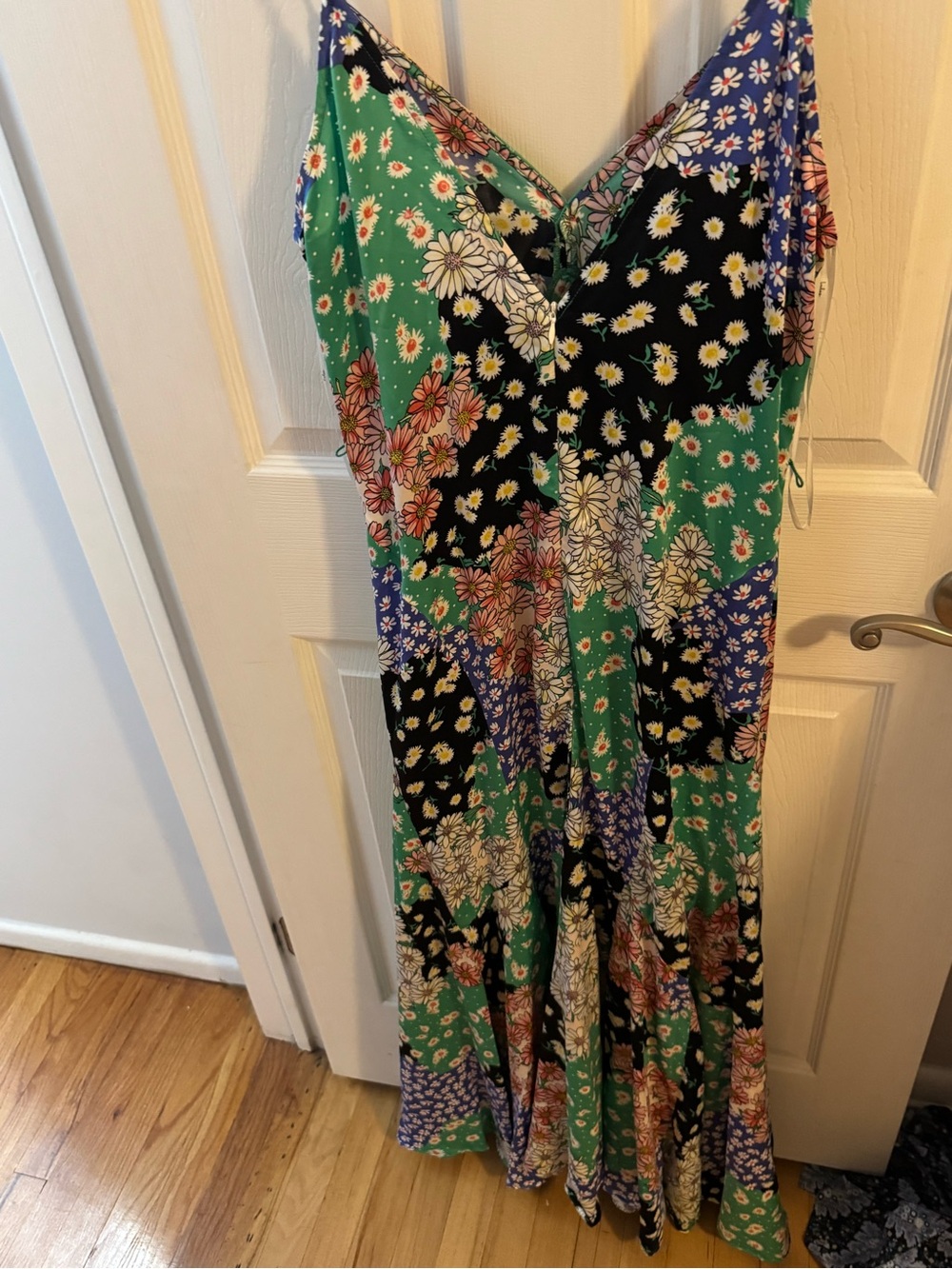 Lulu's Green, Black & Blue Floral Maxi Dress